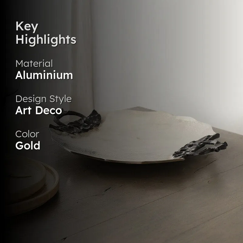 Ajira Round Aluminum Platter - Gold media 2
