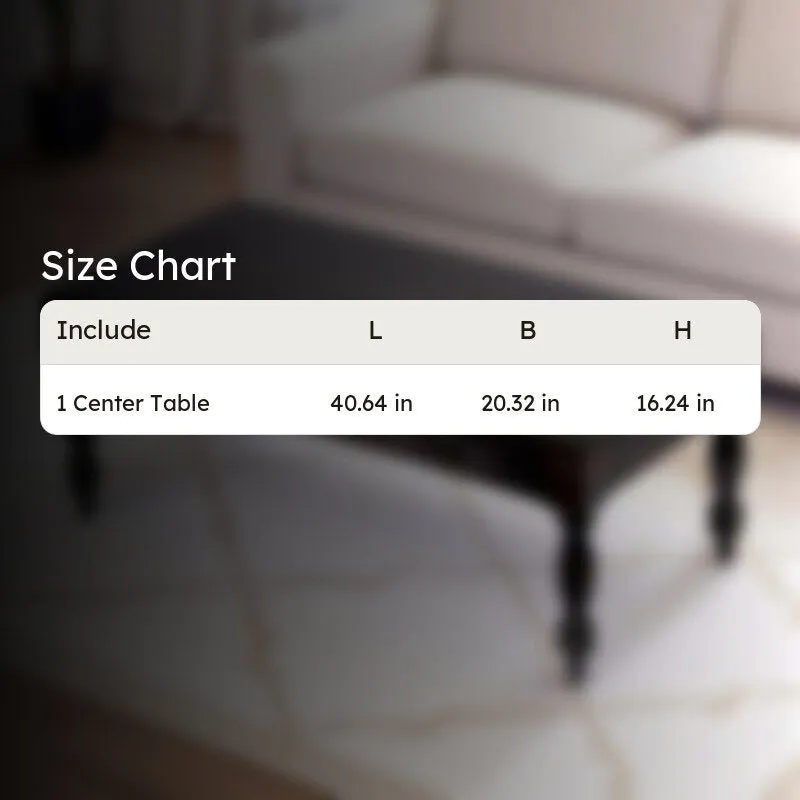 Zynex Sheesham Wooden Center Table - Black media 10