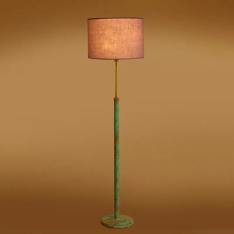 Amber Glow Wooden Floor Lamp - Grey media 7