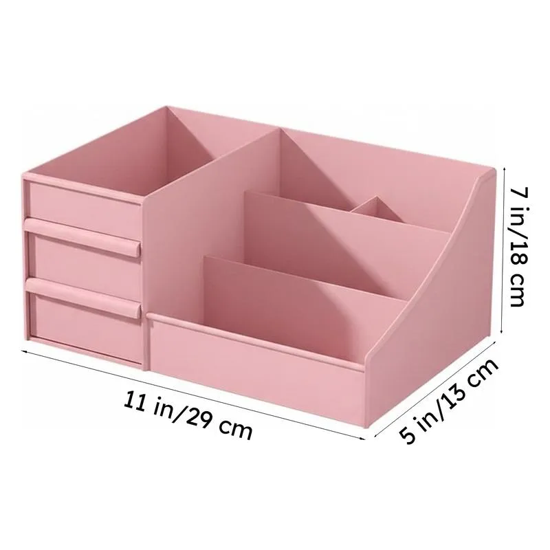 Clutter Free Plastic Desk Organizer - Pink media 7