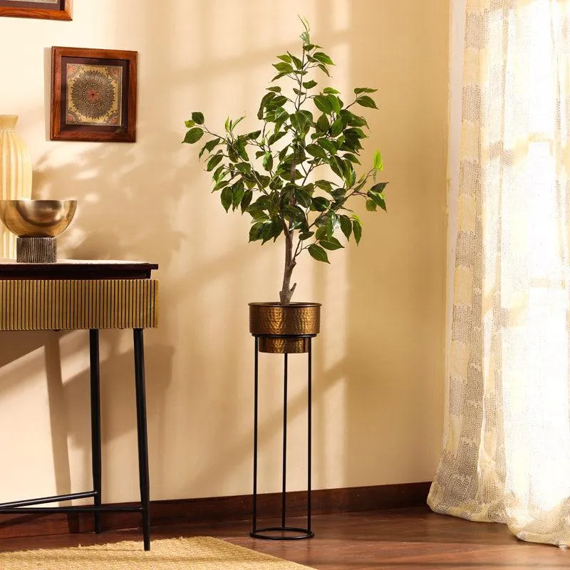 Artificial Realistic Ficus Plant With Black Plastic Pot - 3 Feet media 5