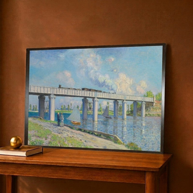 Railway Bridge at Argenteuil Canvas Wall Painting - 18 x 12 Inches