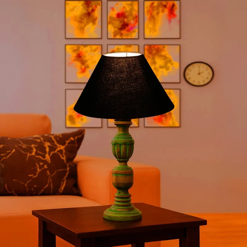 Arvello Ziora Wooden Table Lamp - Black media 1