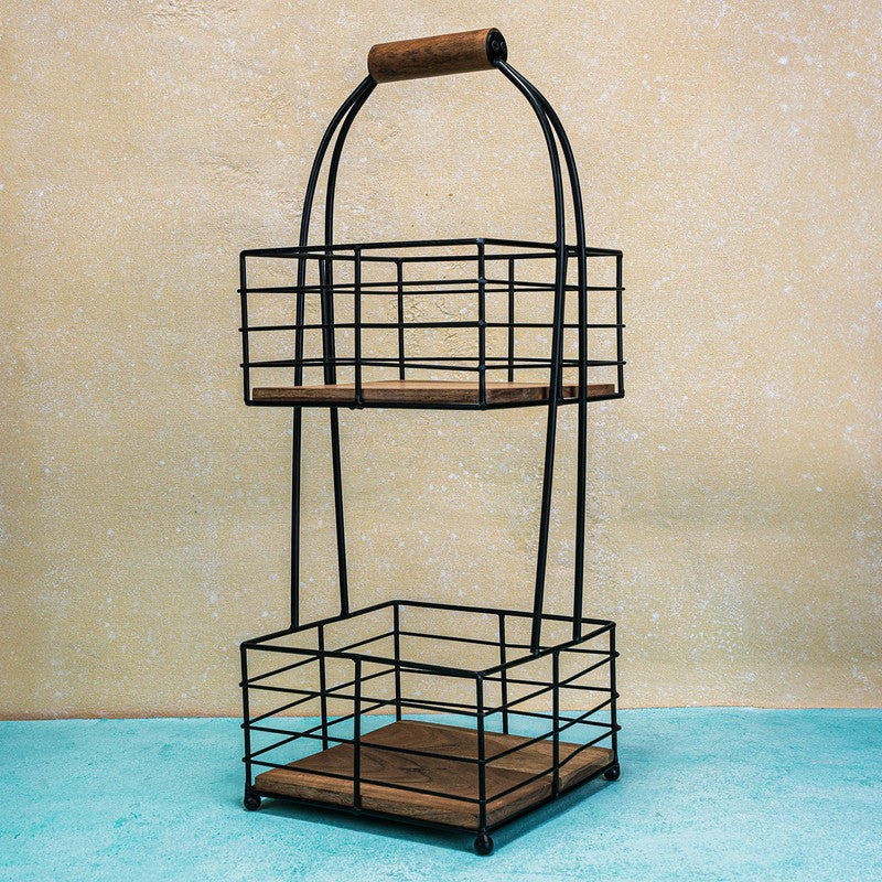 IronHarvest Metal Two-Tier Fruit Basket media 3