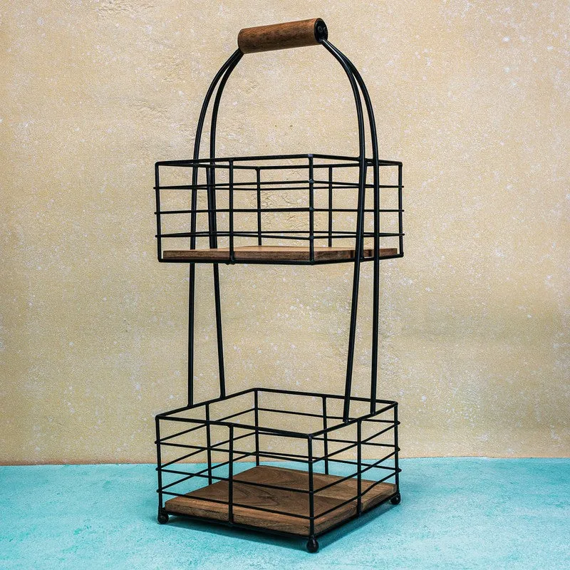 IronHarvest Metal Two-Tier Fruit Basket media 3