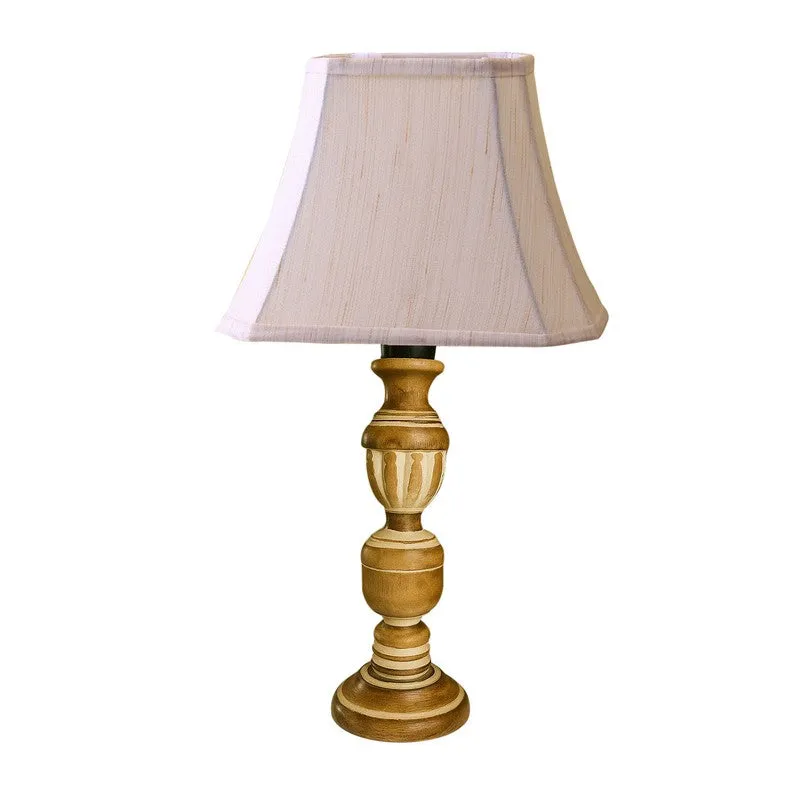 Zenrae Opal Wooden Table Lamp - OffWhite media 5