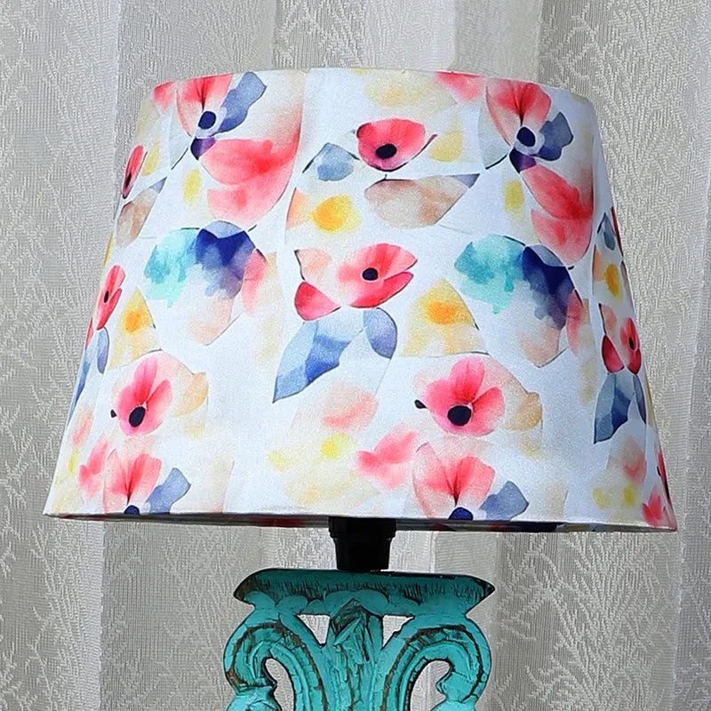 Luna Borealis Sigil Printed Mango Wood Table Lamp - Multicolor media 3