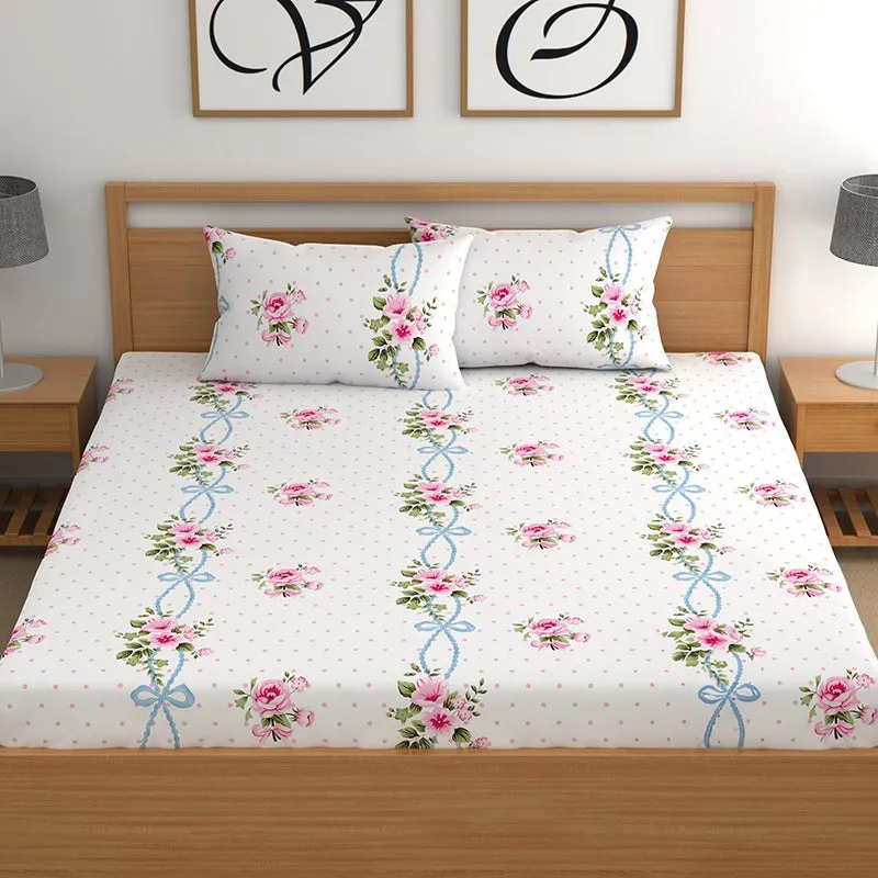 Hilda Fitted Microfiber Microfiber Bedsheet (Pink) - 150 GSM media 1