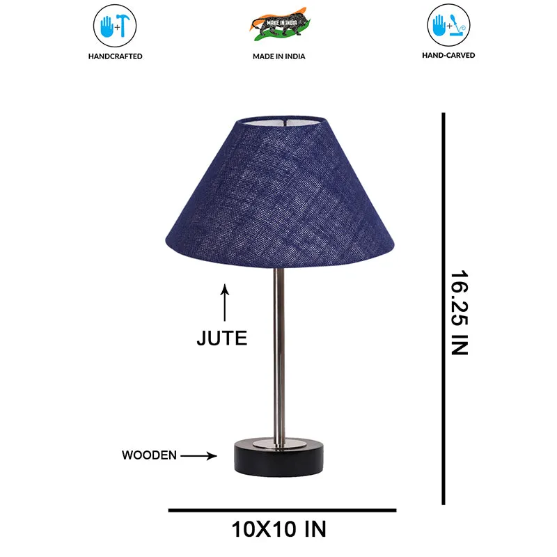 Sienna II Rodin Wooden Table Lamp - Blue,Silver,Black media 7