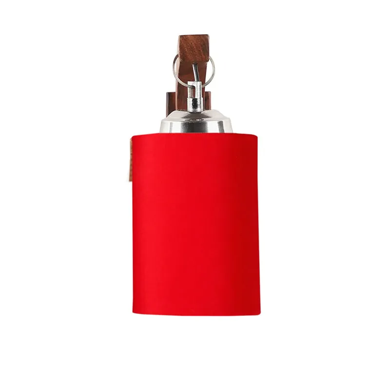 Forma Cylindrical Fabric & Wooden Wall Lamp - Red media 3