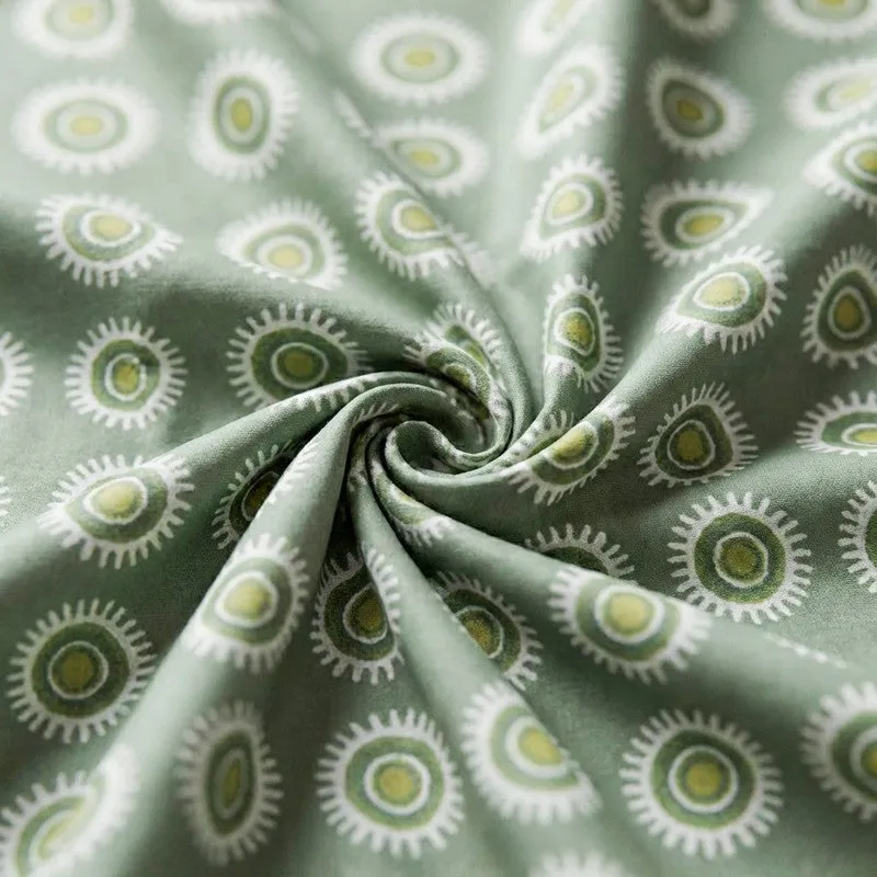 Bijo Ethnic Cotton Bedsheet (Green) - 144 TC media 5