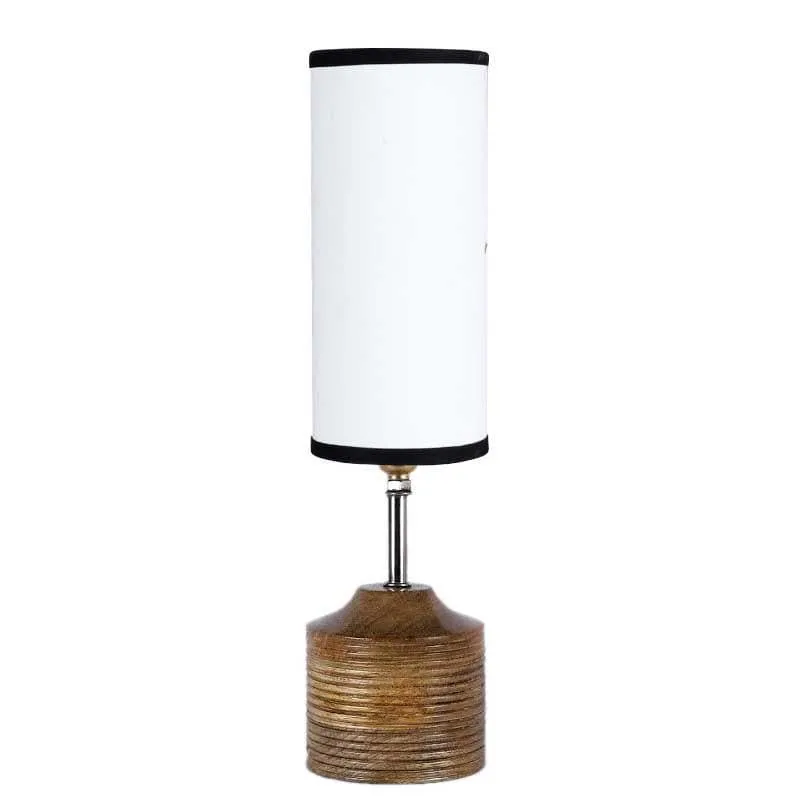 Stuart Fabric Table Lamp - White,Brown media 4