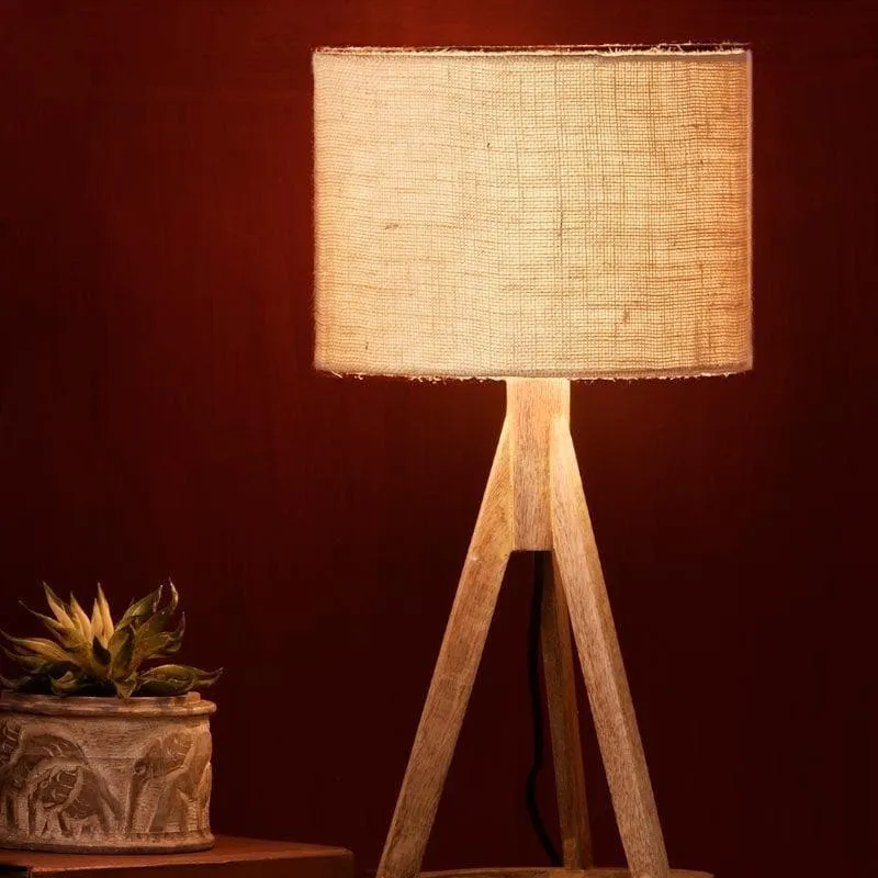 Classy With Twist Fabric Table Lamp - White,Brown media 1