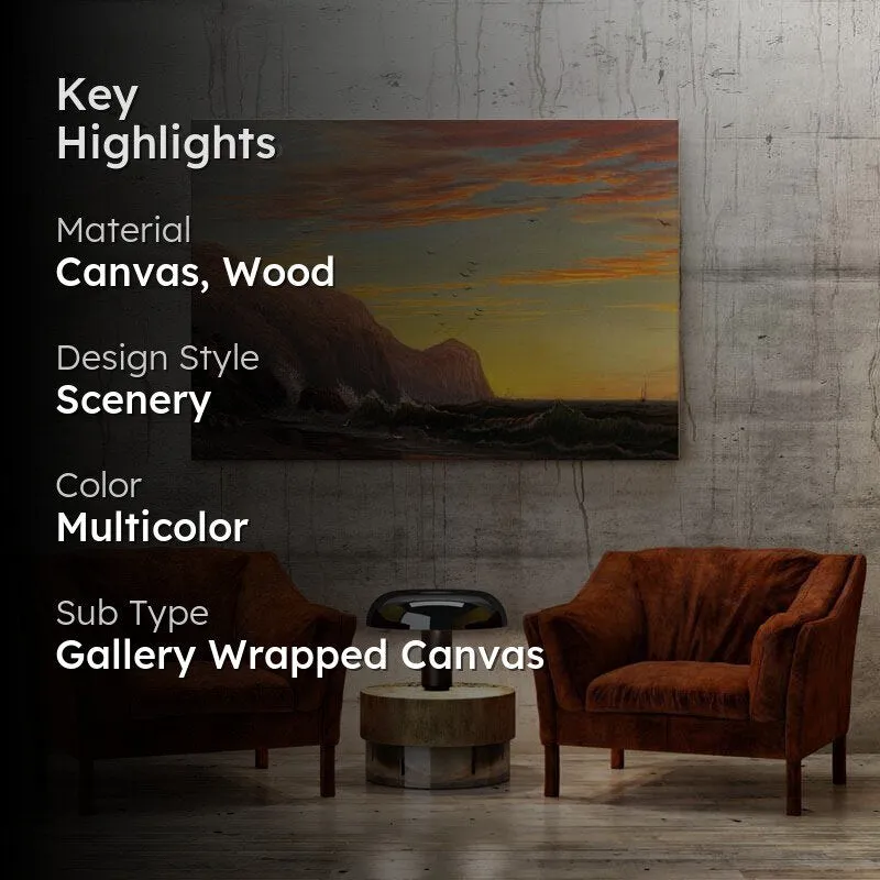 Sunset In The Mountains Canvas Wall Painting - Gallery Wrap media 2