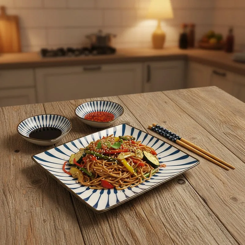 Table Charm Ceramic Dinner Set (70 mL Each) - 7 Piece Set media 6