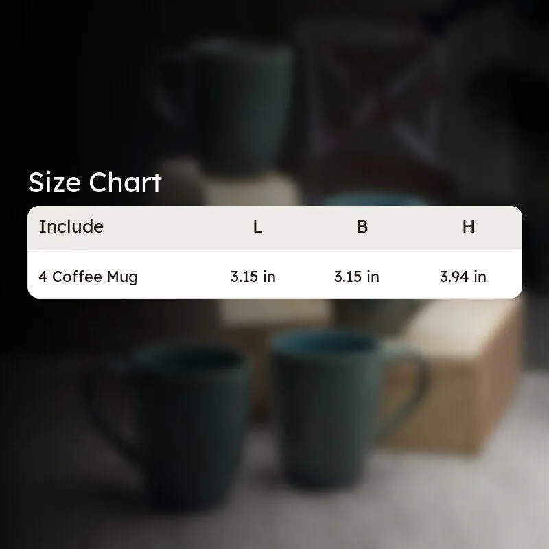 Emerald Ceramic Coffee Mug (370 mL Each) - Set Of Four media 6