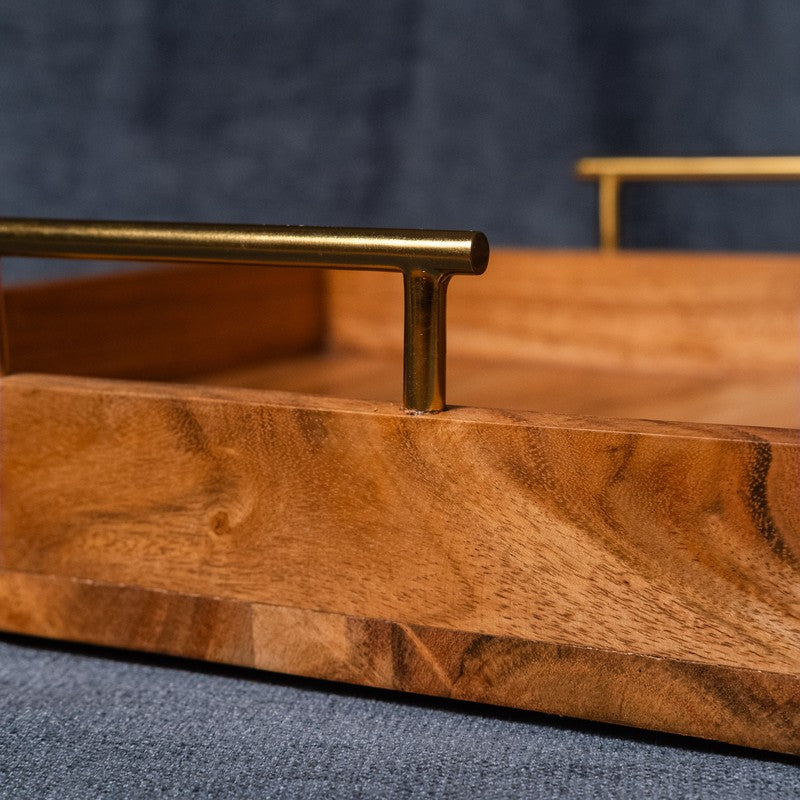 QuadraCraft Square Wooden Serving Tray media 7