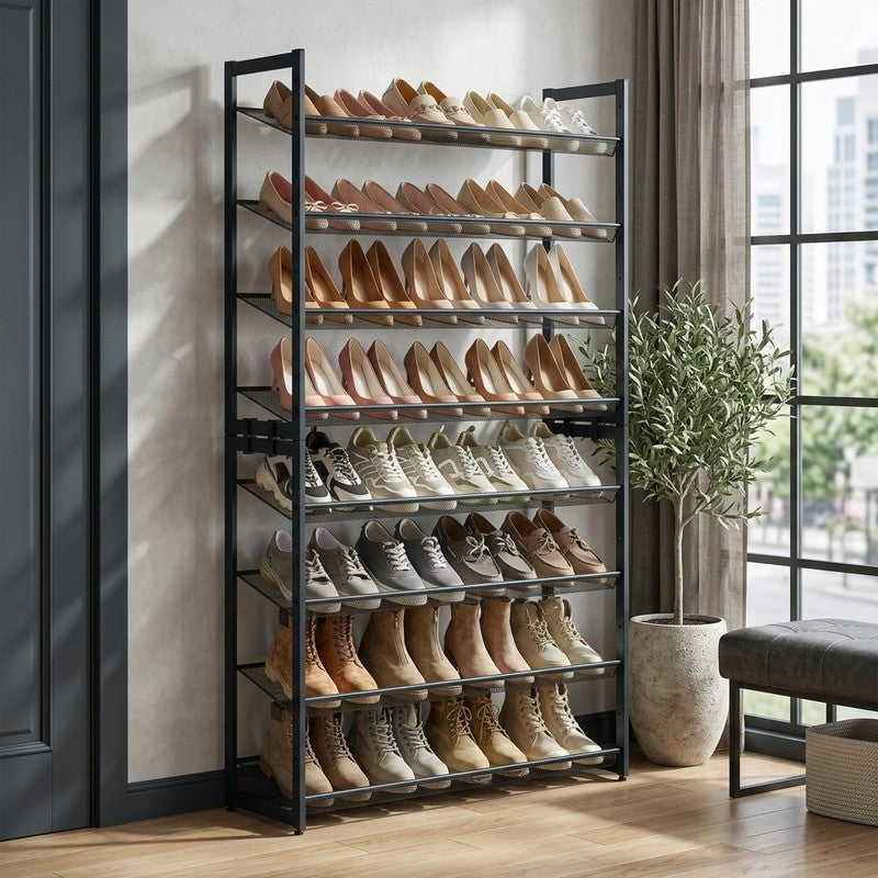 Practical Metal Shoe Rack - Black