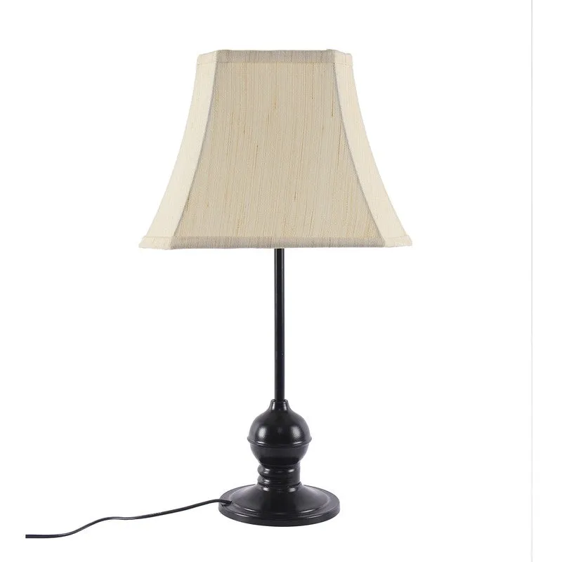 Glowflare Cotton Table Lamp With Iron Base - Beige media 5