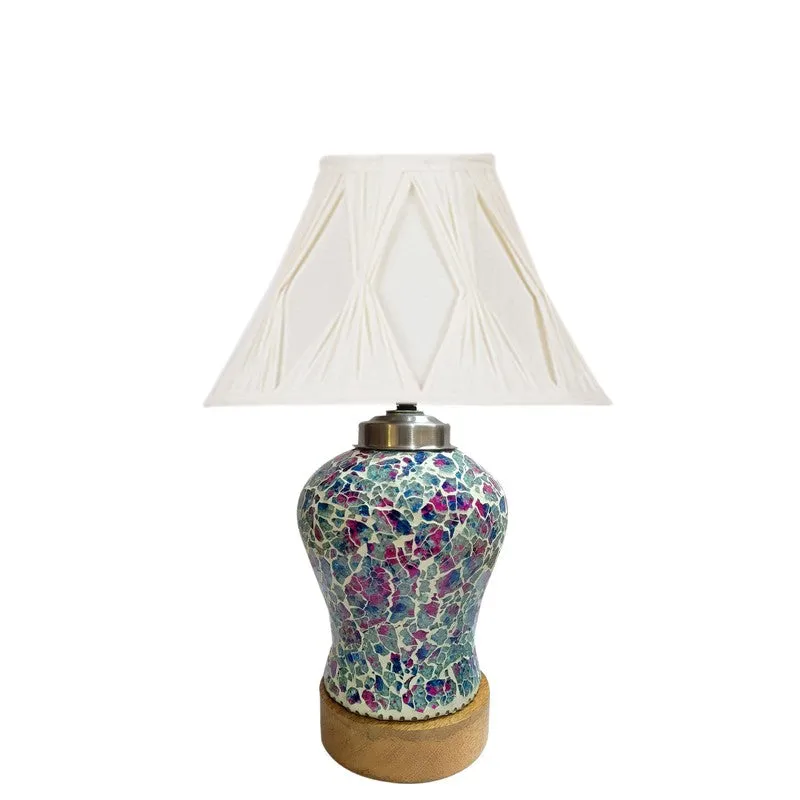 Floranisse Smocked Wooden Table Lamp - Multicolor media 4