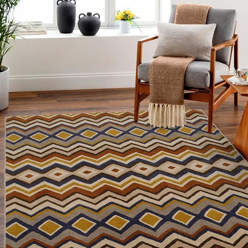 Shelob Hand Tufted Geometric Wool & Nylon Carpet - Rust Brown media 6