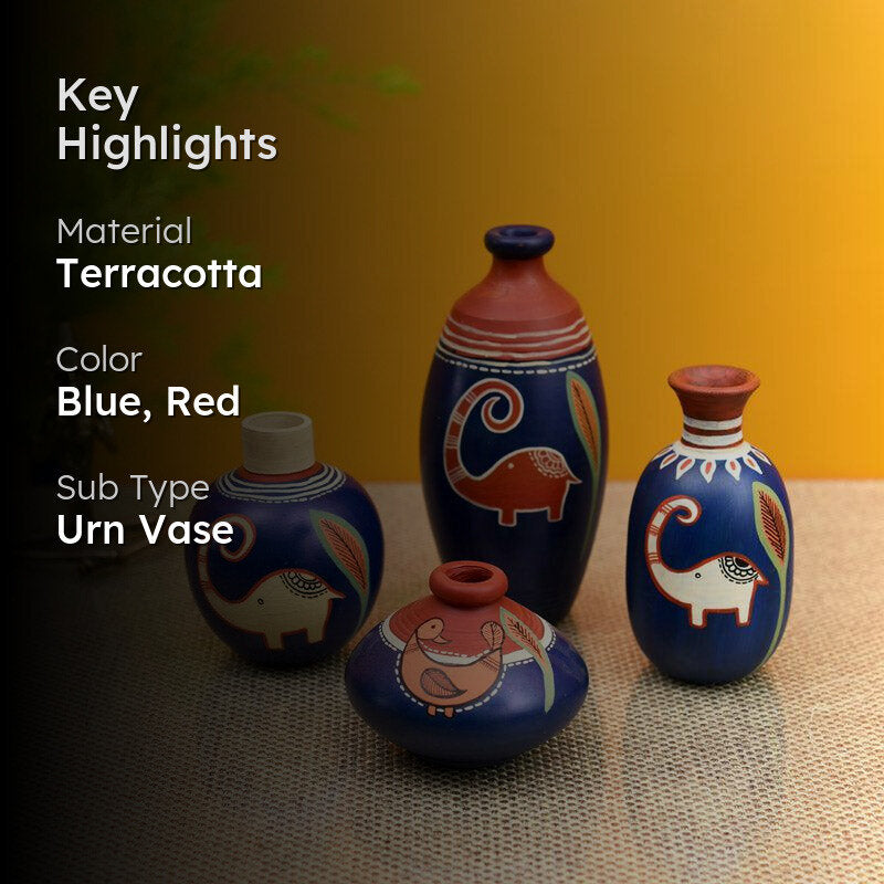 Enaya Ethnic Terracotta Vase - Four Piece Set media 2