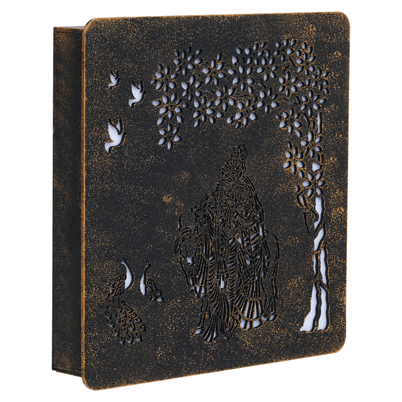 Radha Krishna LED Wooden Wall Lamp media 3