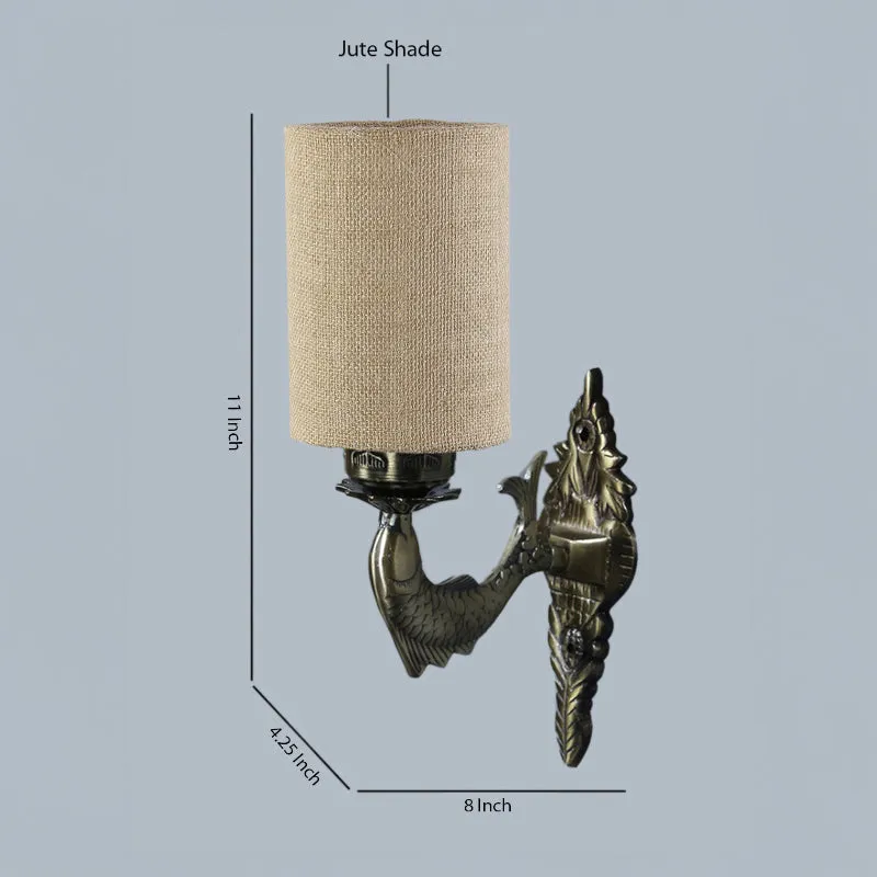 Ziada Stiva Cylindrical Fabric & Metal Wall Lamp - Beige media 4