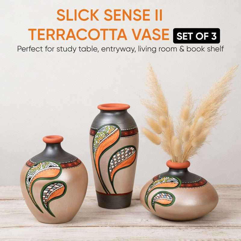 Masika Tribal Terracotta Vase - Set Of Three media 10
