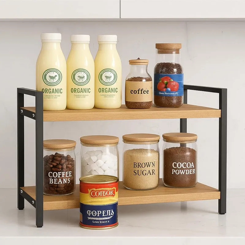 Tierora 2-tier Kitchen Storage Rack - Black media 5