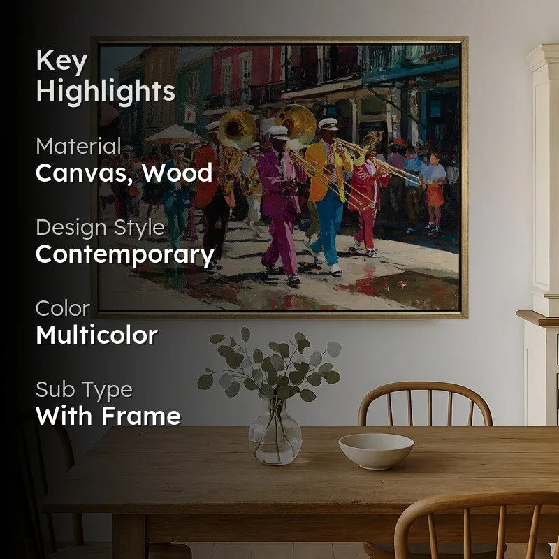Marching Notes Canvas Wall Painting With Frame media 2