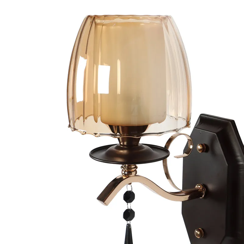 Onyxa  Iron Wall Lamp - Brown & Gold media 9