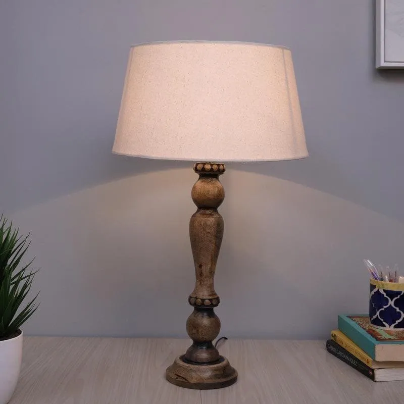 Triti Fabric Table Lamp - Beige,Brown media 1