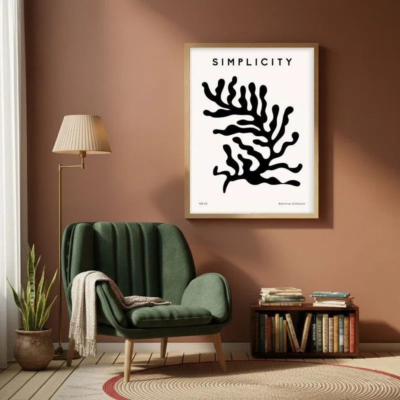Natural Rhythm Canvas Wall Painting With Brown Frame media 1