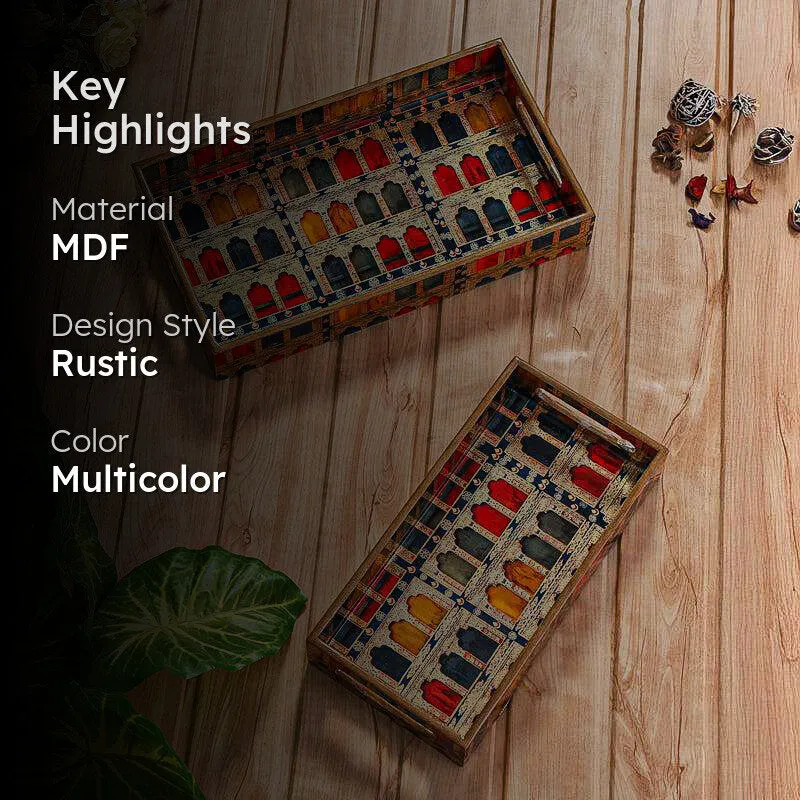 Rasdhara Wood Serving Tray (Medium & Small) - Set Of Two media 2