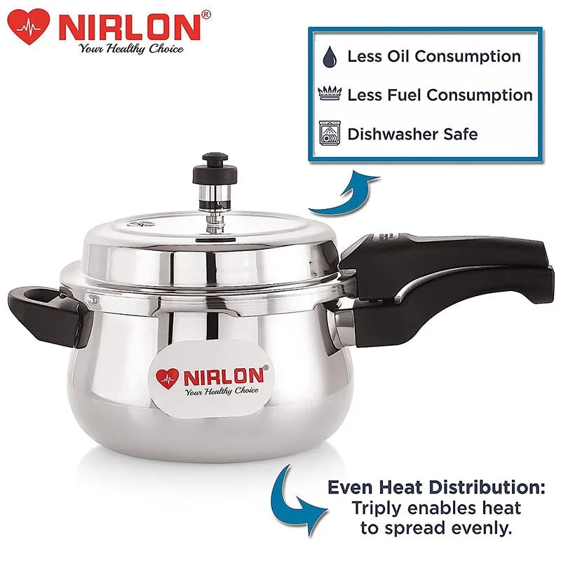 Nirlon Steel Pressure Cooker - 3000 mL/ 8 Inches media 7