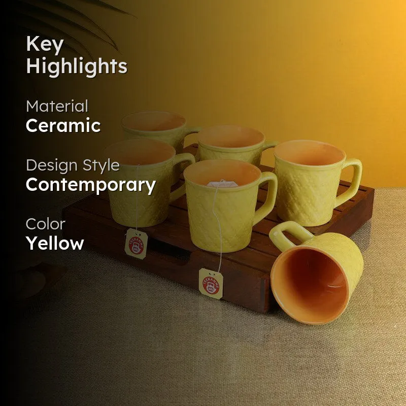 Rabeeha Ceramic Tea Cup (150 mL Each) - Set of Six media 2