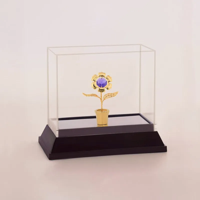 Floral Pot Crown 24K Gold Plated Mild Steel Showpiece media 3