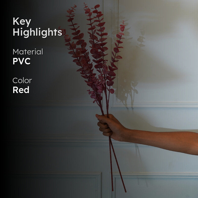 Faux Red Eucalyptus Flower Stick (30 CM) - Set Of Two media 2