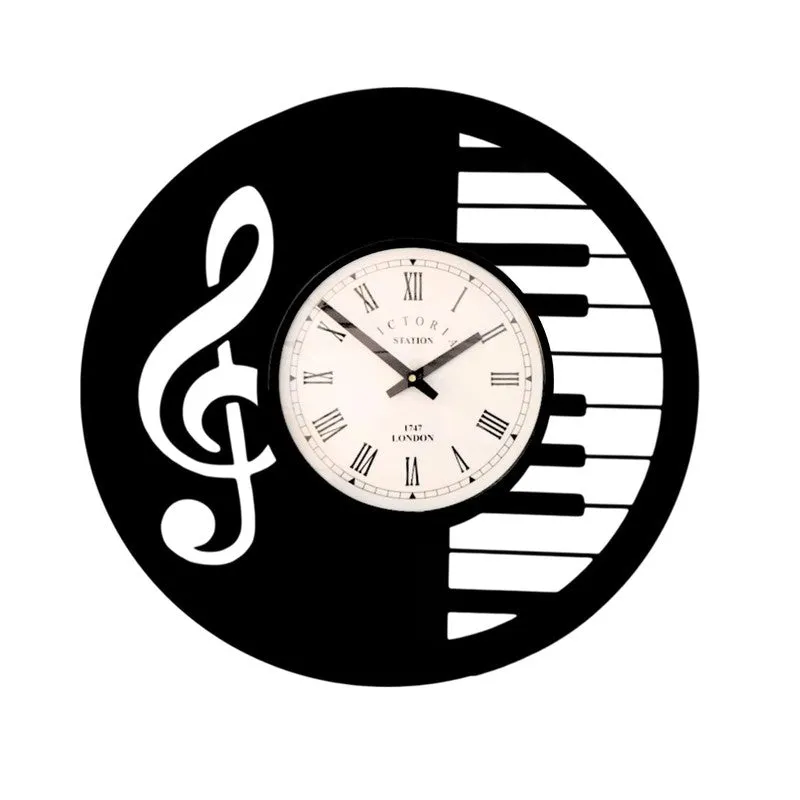 Melody Steel Analog Wall Clock - Black media 4