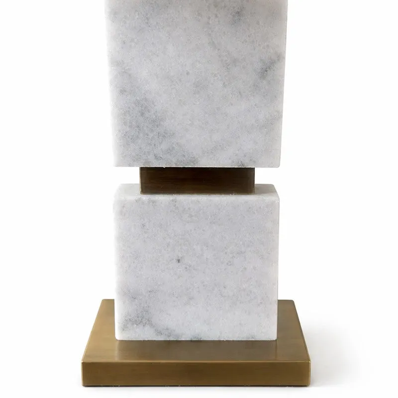 AarviDecor Vaughn Designer Marble Table Lamp - White media 6