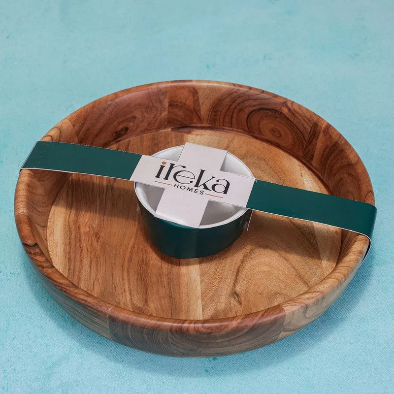 Grain Glow Sushi (Wood,Ceramic) Platter - Two Piece Set media 6