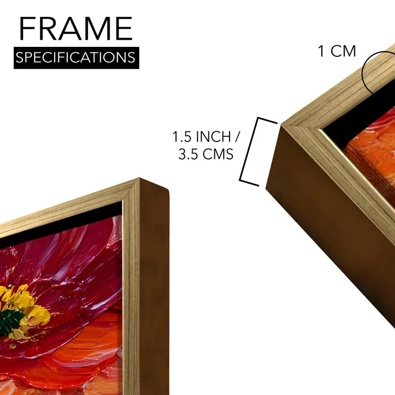 Wildflower Ember Canvas Wall Painting With Frame media 8