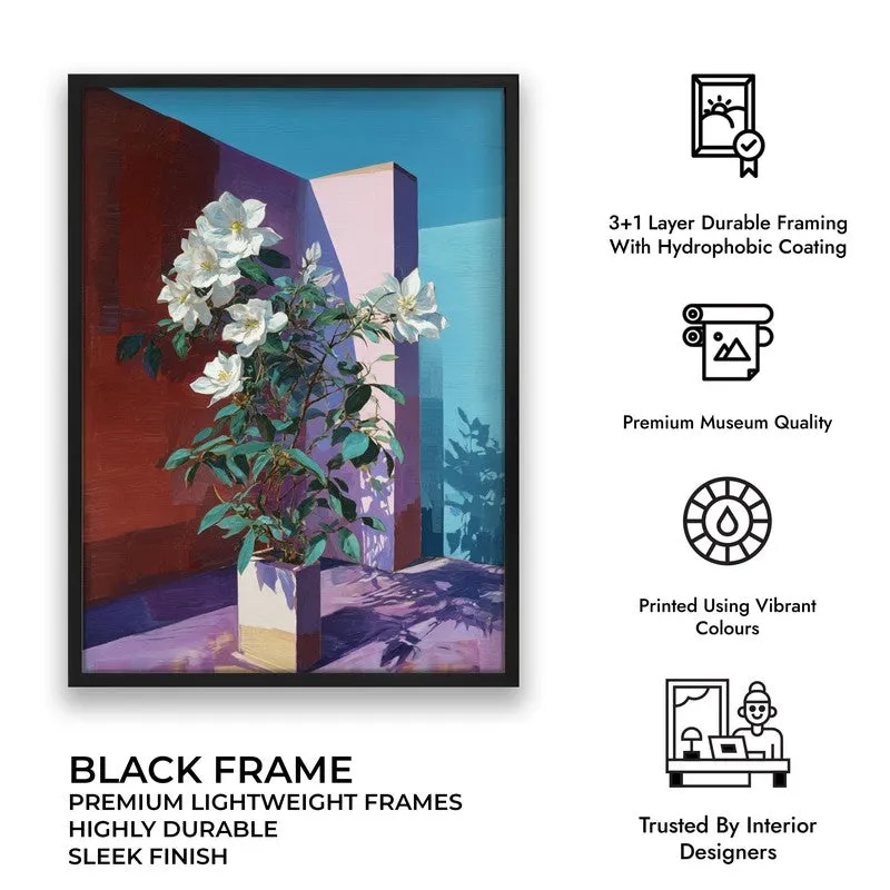 Flora Facet Canvas Wall Painting - Black Frame media 9