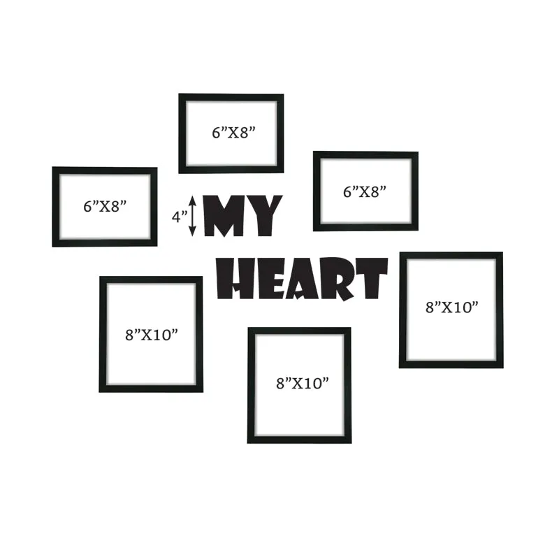 Recuerdo "My Heart" Synthetic Photo Frame - Seven Piece Set media 7