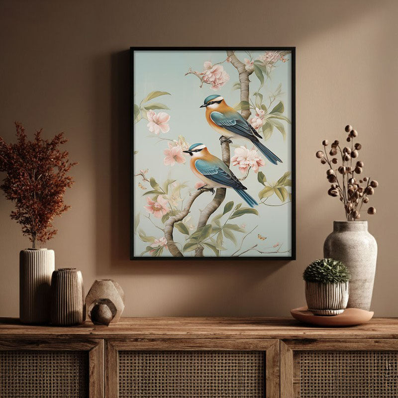Whimsical Aviary Archival Canvas Wall Art - Black Frame media 3