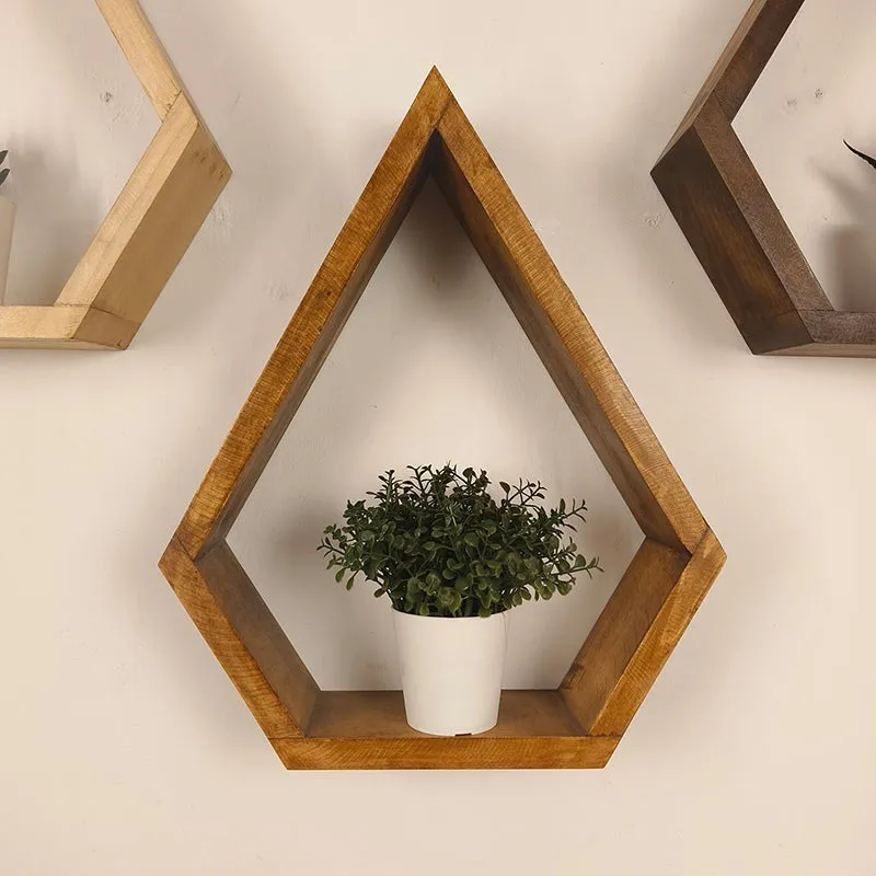 Gildwood III Diamond Shaped Wooden Wall Shelves - Set of 3 media 6