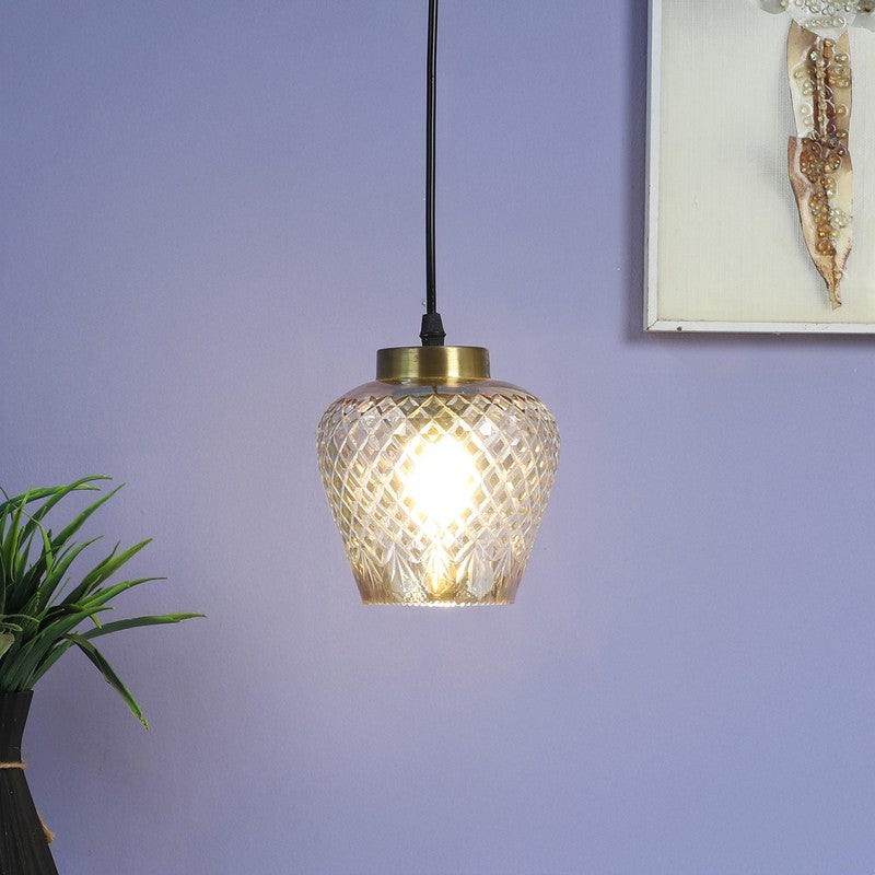 Crystal Bloom Texured Pendant Glass Ceiling Lamp