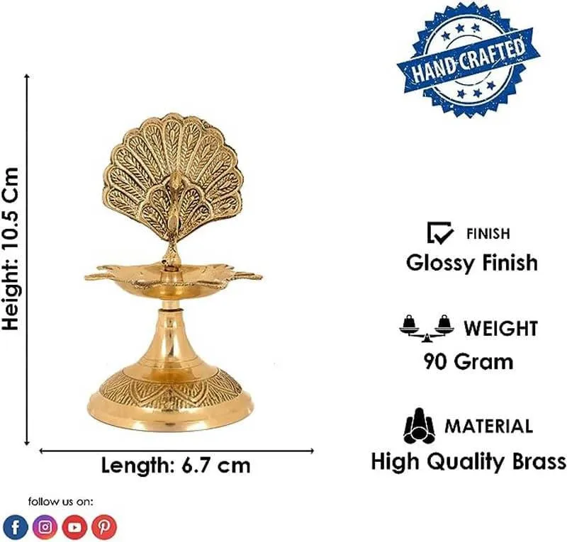 Flying Mayoor Brass Diya media 4
