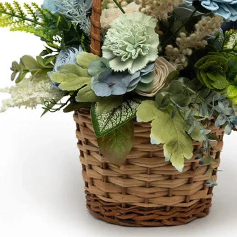 Niora Blue Solawood Floral Basket media 6